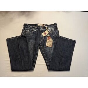 Laguna Beach Jeans Mens 40 Swarovski Skull Hand Stitch Distressed Made in USA De